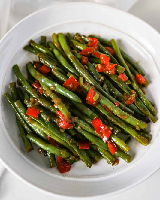 Green Beans with red peppers and garlic